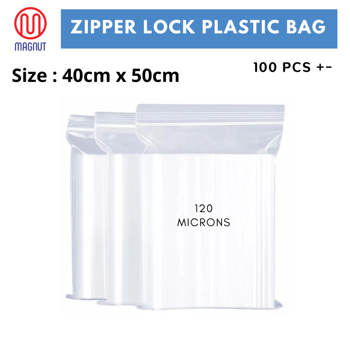100pcs Extra Thick Clear Ziplock Plastic Bag Large Size Zip Lock Zipper Beg  Transparent Food Plastik