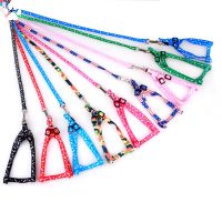 【CW】 Dog Collars Strengthen Colorful Printing Small sized Pets Puppy Dog Cat Safety Adjustable Lead Harness Leash Traction Rope cloth