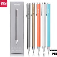 หมึกเจลปากกาเซ็นชื่อโลหะ Deli 9.5มม. ปากกา Stylo PREMEC แบบเติมหมึกแบบเรียบ Mikuni จากญี่ปุ่นน้ำหมึกสีน้ำเงินดำ OEM