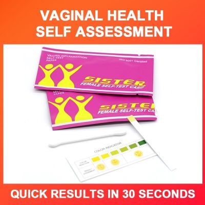 100 Pcs Sister Female Health Self Test Card Vagina PH Strips Intimate Gynecologic Inflammation Self-test Paper Kit W/Cotton Bud Inspection Tools