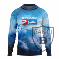 Pelagic New Mens Hooded Fishing Shirt Long Sleeve Sun Protection Shirts Pesca Summer Outdoor Sport Breathable Fishing Clothing