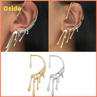 OSIDE 2pcs หยดน้ำแบบหยด ต่างหูรูปดอกไม้ เดี่ยวเดี่ยวๆ โลหะผสมอัลลอยด์ ต่างหูข้อมือแบบพิเศษ แฟชั่นสำหรับผู้หญิง เครื่องประดับอัญมณีอัญมณี คลิปหนีบหู สำหรับผู้หญิง