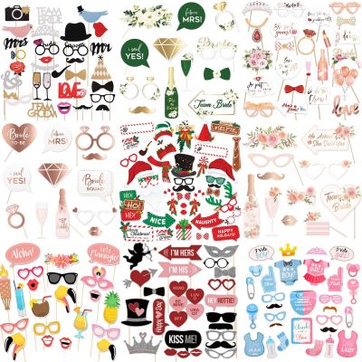 Photo Booth Props Wedding Decorations DIY Funny Masks Mr Mrs Photobooth Photo Props Accessories Event Party Supplies Baby Shower