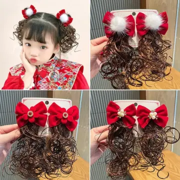 Baby Girl Cute Plush Cartoon Flower Bow Hair Clips Children Coffee