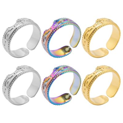 5ชิ้นแหวนสแตนเลสสำหรับผู้หญิงวินเทจปรับได้ไฟฟ้าเครื่องประดับงานแต่งงานสวยงามเทรนด์เครื่องประดับ DIY งานฝีมือหรูหรา