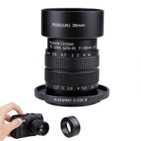 Fujian CC 35Mm เลนส์ F1.7 C Mount สำหรับ Canon สำหรับ EOS M M2M3ฯลฯเลนส์ฮูดสีดำ