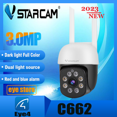 Vstarcam C662 ใหม่ 2023 ความละเอียด 3MP(1296P) กล้องวงจรปิดไร้สาย Outdoor กล้องนอกบ้าน ภาพสี มีAI+ คนตรวจจับสัญญาณเตือน