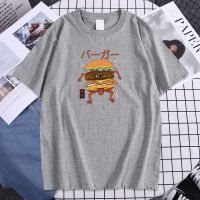 Hamburger Monster Japanese Style Printed Mans Tshirt Leisure Comfortable Tshirt Vintage Cotton Tshirts Men