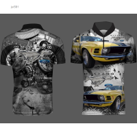 shirt, Polo Summer Sublimation Full Print, Spandex Materials, Mustang（Contactthe seller, free customization）high-quality