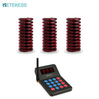 Retekess T119 ร้านอาหารระบบเพจเจอร์ยาวตรวจสอบโทรบันทึก MAX 999 Pagers 2 WAY Charge 10 Rechargeable Buzzers สำหรับ Servers พยาบาล Church