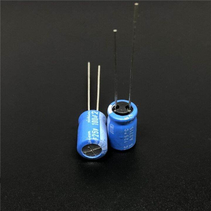 10pcs-100pcs-100uf-25v-nichicon-bt-8x11-5-highly-dependable-reliability-25v100uf-industrial-level-electrolytic-capacitor