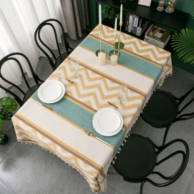 Flannel Table Cloths Suede Rectangle Tablecloth Waterproof Dinning Table Cover Home Dining Tea Table Decoration Lace Tassel