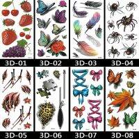 【YF】 40 Different Styles 3D Fashion Floral Arm Tattoo Stickers Waterproof Temporary Sketch Flower Simple Sternum Stick