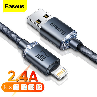 Baseus USB Cable for iPhone 13 12 11 Pro Max X 8 7p 6s 2.4A Fast Charging Mobile Phone Cable for iPad Pro Charger Data Wire Cord