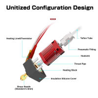 ชุดอะไหล่ Hotend สำหรับเครื่องพิมพ์3D ที่มีเส้นใยพิเศษชุดเปลี่ยนให้ดีขึ้นมีความเสถียรทนต่ออุณหภูมิสูงสุดทนต่อ