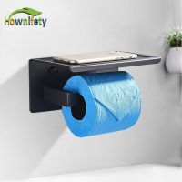 Matte Black Bathroom Toilet Paper Holder Hardware Accessories Wall Mount Paper Holder