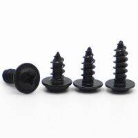 20-100pcs PWA Black Carbon Steel Phillips Round Head Screw M1.4 M1.7 M2 M2.3 M2.6 M3 M4 Self-tapping Screws With Pad Screw Nut Drivers