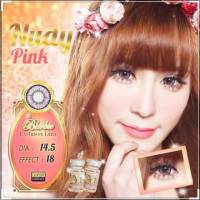 Nudy Pink (1)(2) บิ๊กอาย สีชมพู นู้ดดี้ ชมพู ขอบดำ ตาโต สดใส แบ๊ว Pretty Doll Contact Lens Bigeyes คอนแทคเลนส์ ค่าสายตา