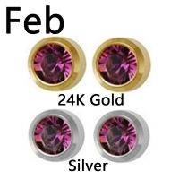 [ZOMI] Birthstone 24K Gold Zircon Studs Earrings Stud Birthstone Zirconia Earring For Women