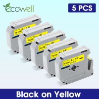 【Quality】 Ecowell 5 /12Pcs MK621 MK-621สำหรับ Brother MK 621 M-K621ป้ายเทป9มม.สีดำบนสีเหลืองสำหรับ P-Touch PT-65 PT-70 PT-80