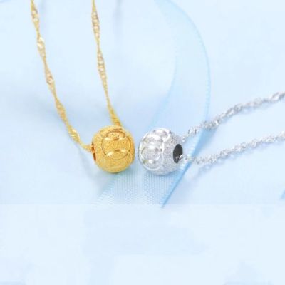 Fashion necklace สร้อยคอเงินแท้925 สร้อยคอนำโชค สีทอง/เงิน (พร้อมกล่อง)