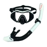 black-white QYQ Professional Snorkel Diving Mask And Snorkels Goggles Glasses Diving Swimming Easy Breath Tube Set Snorkel Mask