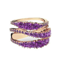 2020 Fashion Jewelry High Quality SWA, Charm Spiral Twisted Crystal Ring, Romantic Gift for Women with Multi-layer Ring