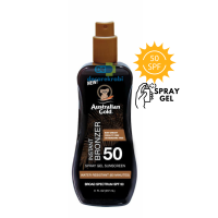 DeCarekrabi -  Australian gold sunscreen with instant Bronzer SPF 50 237 ml - Spray Gel Sunscreen ครีมกันแดด ผิวแทน สายฝอ Get Tan skin &amp; Protect -เหมาะสำหรับเที่ยวทะเล และเล่นกีฬาทางน้ำ