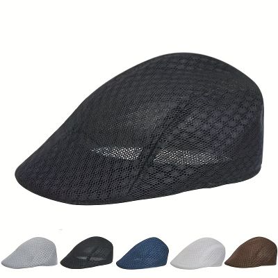 Mens Flat Top Newsboy Hat Summer Driving Cap Breathable Mesh Hats Designer Hat Snapback Berets Caps
