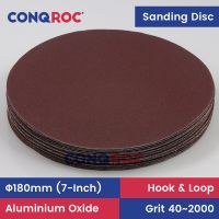 25 Pieces 180mm (7-Inch) Sanding Discs Aluminium Oxide Dry Sanding Papers Hook and Loop Grit 40~2000 Cleaning Tools