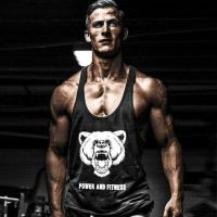 （Ready Stock)? Muscle Bodybuilding Sportswear Summer Trendy Cotton Casual Loose Sling European And American Fashion Mens I-Shaped Fitness Vest Men ZV