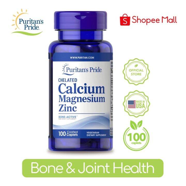 ♞∈ Puritan's Pride Chelated Calcium Magnesium Zinc 100 caplets Lazada PH