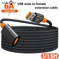 1.5/1M USB 3.0สายพ่วงหญิงกับชายสายต่อไฟ6A สายสำหรับข้อมูลแฟลชไดรฟ์สองหัวความเร็วสูงสูงกล้องคอมพิวเตอร์สายเคเบิลทีวี