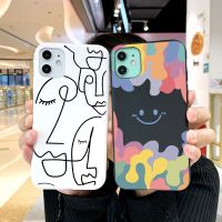 □ Abstract Cartoon Phone Case for iPhone 12 11 X XR Xs Max 8 7 Pro Plus Mini SE 2020 Soft Silicone Cover Coque