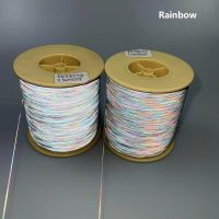 0.5mm Colorful Rainbow Reflective Thread Flat Silk Thread DIY Clothes Bag Garment Webbing Reflection Material