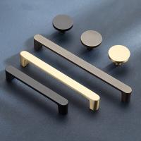 Modern Gold Black Coffer Knob Pure Copper Kitchen Cabinet Handles Cupboard Door Pulls Drawer Knobs Brass Furniture Hardware Door Hardware Locks