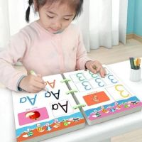 ชุดสมุดงานลอกลายนำมาใช้ใหม่ได้สมุดจดการบ้านเด็กปากกาวาดเขียนและยางลบ Montessori การเขียนของเล่นสำหรับการเรียนรู้ภาพวาด