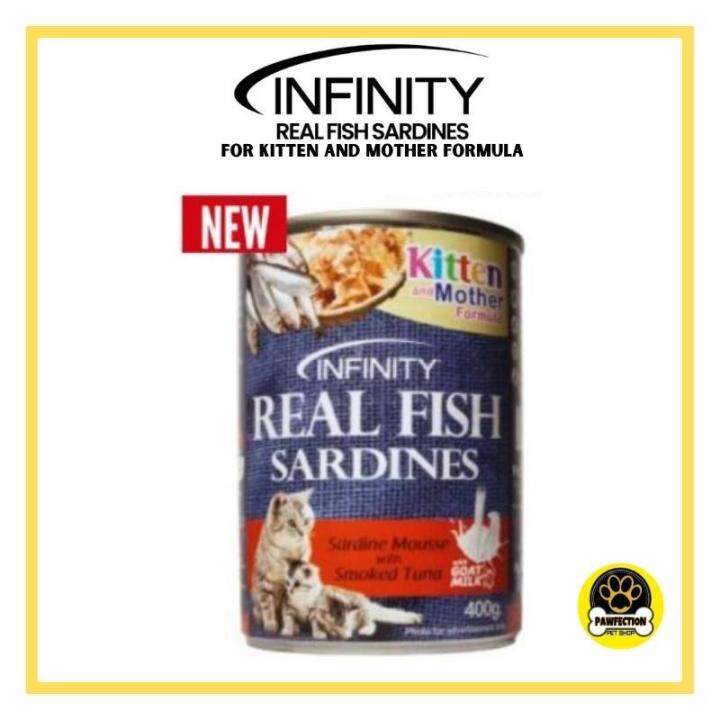 Infinity Real Fish Sardines for Kitten & Mother Cat wet food (Smoked