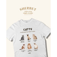 sherbetteeshop|เสื้อยืดโอเวอร์ไซส์ลาย catty