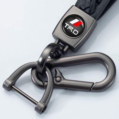 NEW Boutique Soft Sheepskin Fashion Leather Metal Car Logo Keychain Key Fob for Toyota TRD