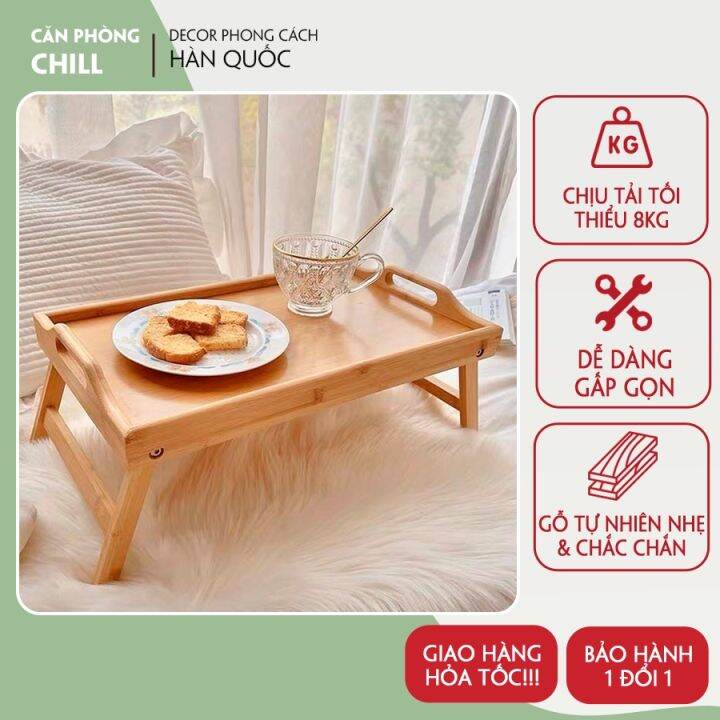 Bàn học gấp gọn ngồi bệt, kiêm bàn ăn, bàn decor bằng gỗ tự nhiên ...