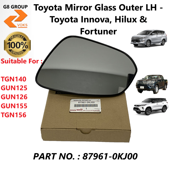 Toyota Mirror Glass Outer LH -Toyota Innova, Hilux & Fortuner ( 87961 ...