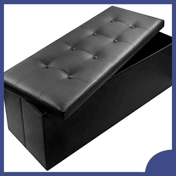 Folding Leather Bench Storage Box Lazada PH