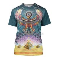 (in stock) Mysterious retro ancient Horus Egyptian totem 3d printed T-shirt summer mens T-shirt funny Harajuku short sleeve street wear (free nick name and logo)