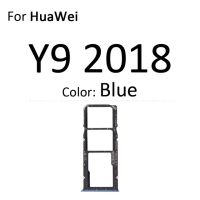 ถาดใส่ซิมการ์ดอะแดปเตอร์เครื่องอ่านสล็อตสำหรับ Huawei Y9ตัวเชื่อมต่อ Micro Sd กระเป๋าเก็บบัตรอะไหล่ภาชนะ