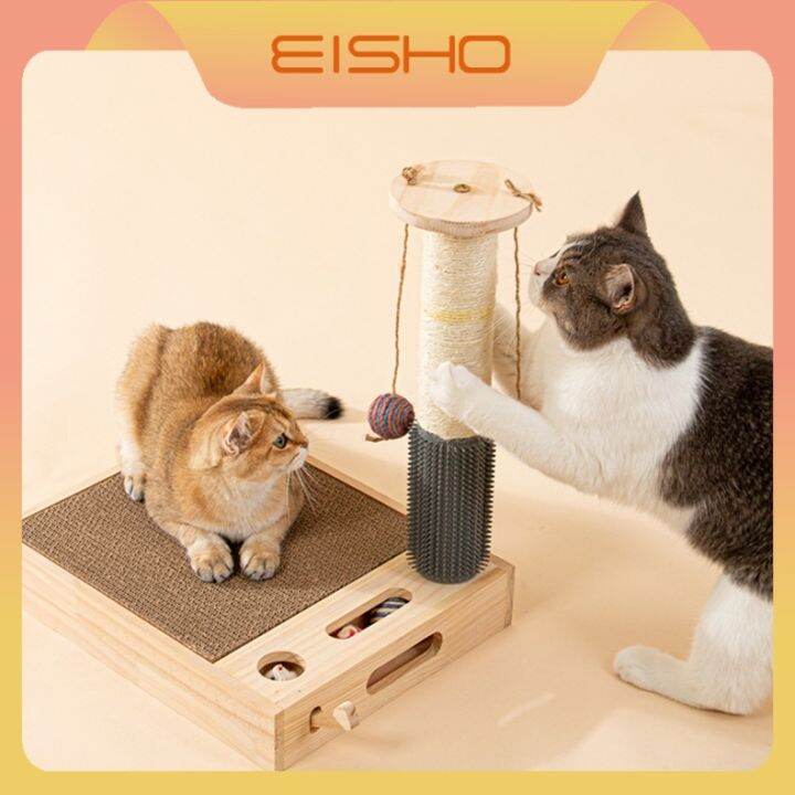 eisho-คอนโดแมวมีที่นอน-ที่ฝนเล็บแมว-แท่นฝนเล็บ-ของเล่นแมว-ที่ฝนเล็บแมว-เสาฝนเล็บแมวที่ลับเล็บ