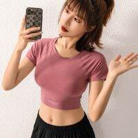 womens quick-drying running fitness top sexy yoga clothing sport t-shirt