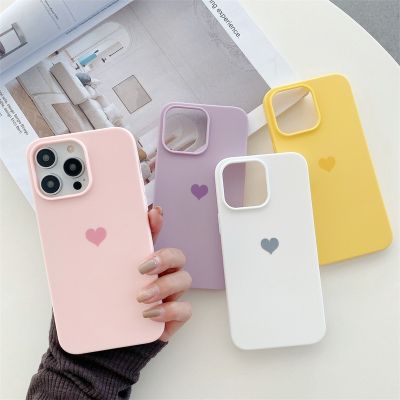 Candy Color Love Heart Phone Case For iphone 14 13 12 Mini 11 Pro XS Max 8 7 Plus X XR SE 2 3 Silicone Soft TPU Back Cover