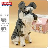 Balody 18242 Animal World Standard Schnauzer Dog Sit Pet Doll Model Mini Diamond Blocks Bricks Building Toy for Children no Box
