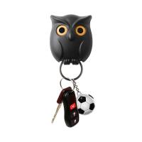 Owl Key Hook Scary Night Owl Magnetic Key Hooks Wall Holder Magnets Attraction Automatic Open Close Eyes Keychain Holders Picture Hangers Hooks